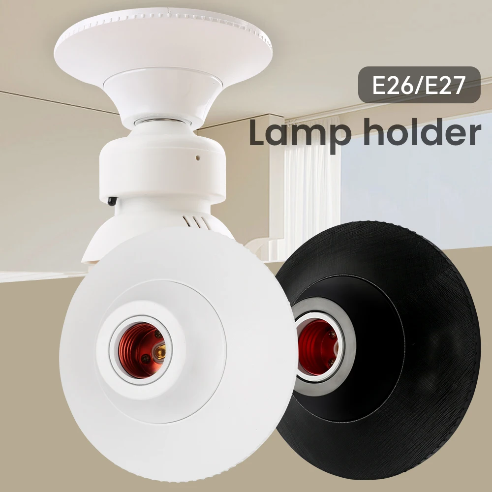 1/2pcs E26/E27 Lamp Bulb Pendant Holder, suitable for 110-250 voltage, textured round fixed base bracket