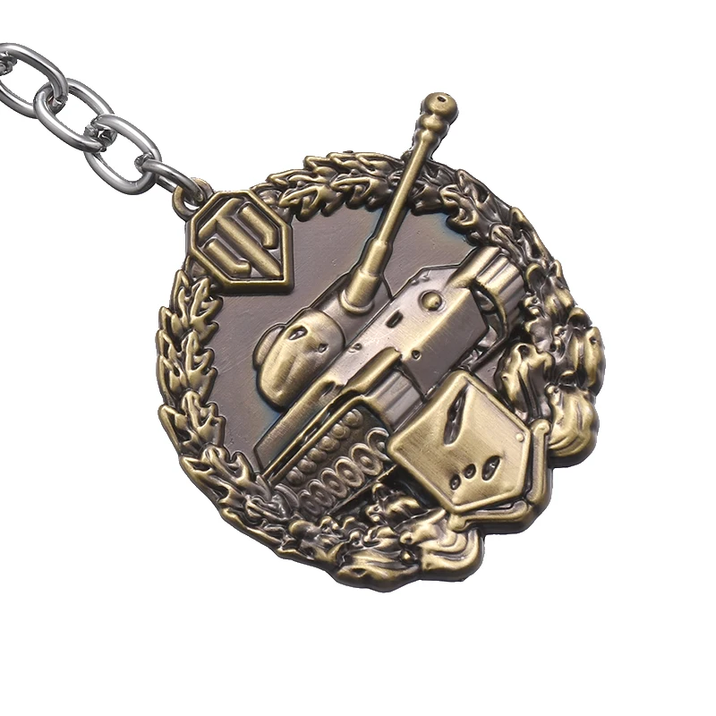 Hot Game WOT World Of Tanks Keychain Punk Weapon 3D Tank Necklaces Keyrings For Men Car Holder Keys llaveros Souvenir