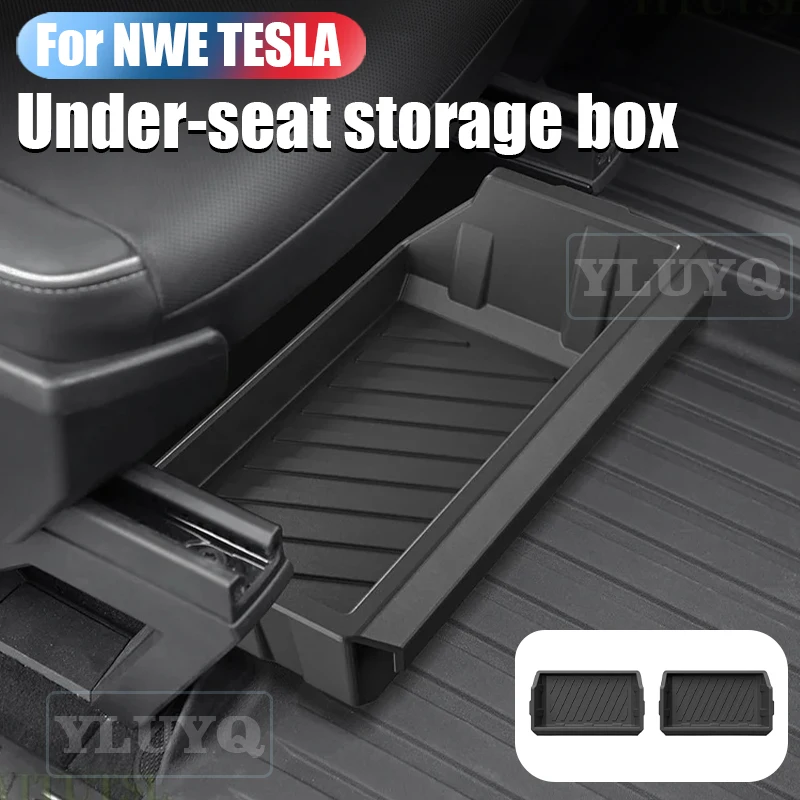 

Для Tesla Cybertruck ящик для хранения под сиденьем TPE органайзер на заднее сиденье многофункциональные аксессуары для салона автомобиля