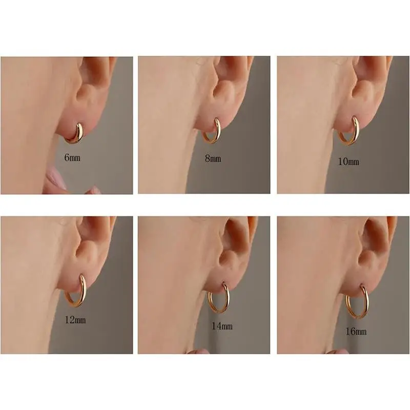 10 Stück Kleine Huggie Hoop Ohrring-Verbinder aus Poliertem Edelstahl für DIY Schmuckherstellung und Bastelzubehör – Detail 6