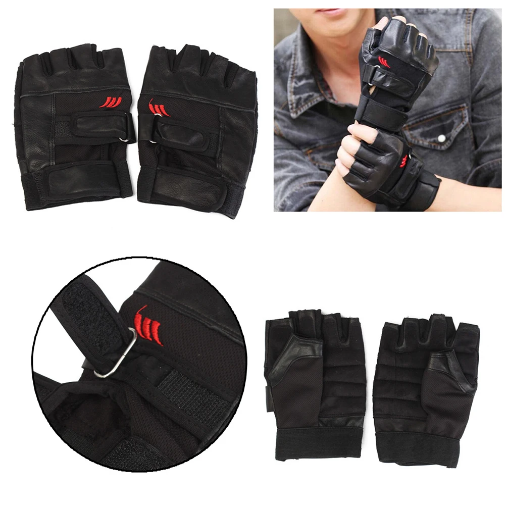 

Training Sport Gloves Weightlifting Dumbbell Fitness Exercise Outdoor Gloves Non-Slip Fingerless Cycling Gloves Leather Gloves