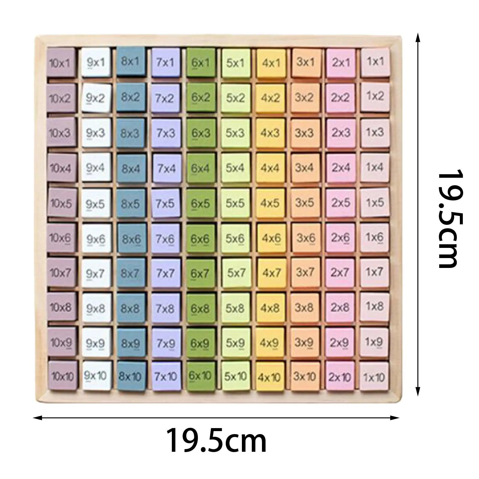 Regenbogen-Multiplikationsbrett aus Holz, grundlegende Mathematikfähigkeiten, Lernen für Kinder