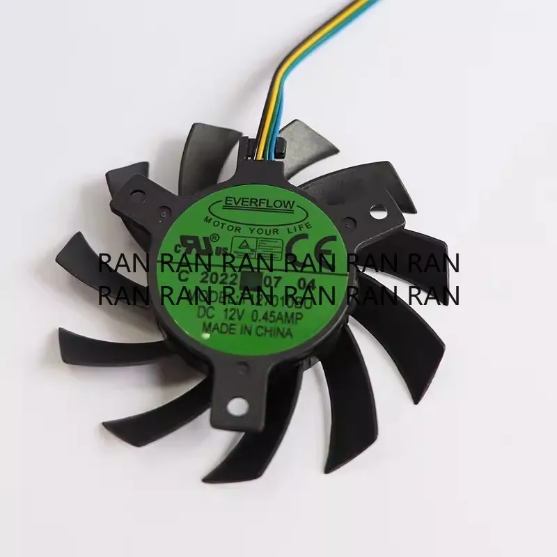

Новый вентилятор-кулер для Everflow T127010BU 12 В 0,45 А 7 см с регулируемой температурой безрамный вентилятор видеокарты