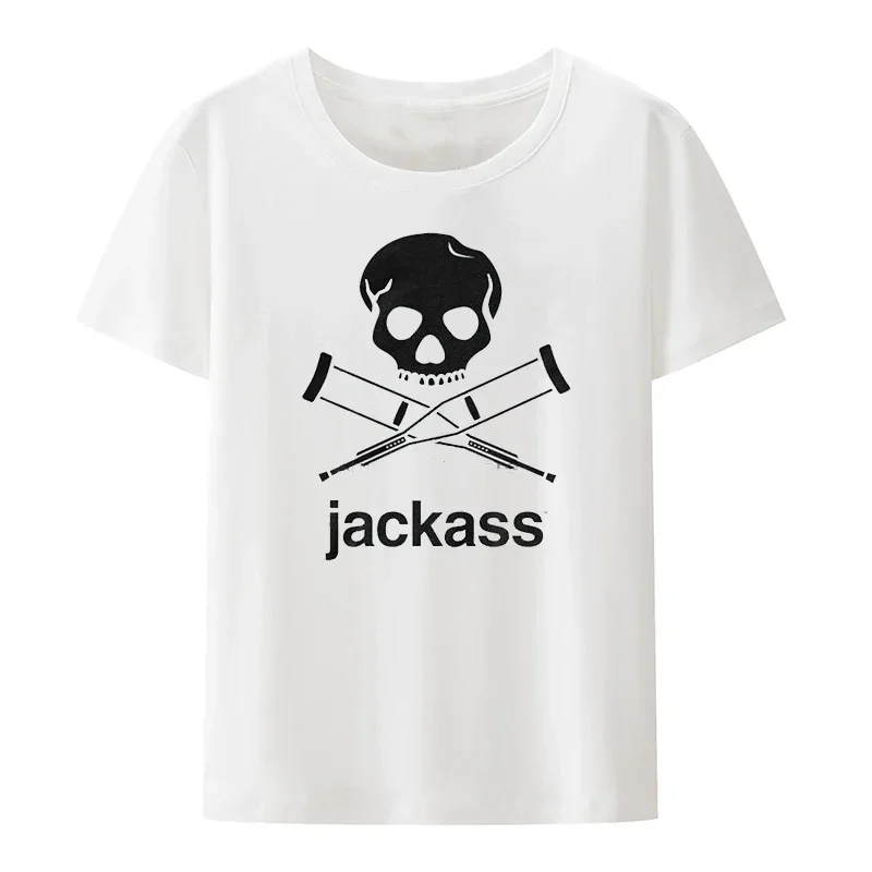 Fashion Mens Jackass Logo Graphic Printed Black T Shirts Pattern T-shirt Camisetas Short-sleev Comfortable Tops Cool New Arrival