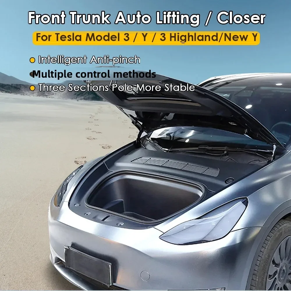 CSSBOON Model 3 Y Juniper Accessories Electronic Power Frunk Closer Smooth Front Gate Lifting for Tesla Modified Remote Open