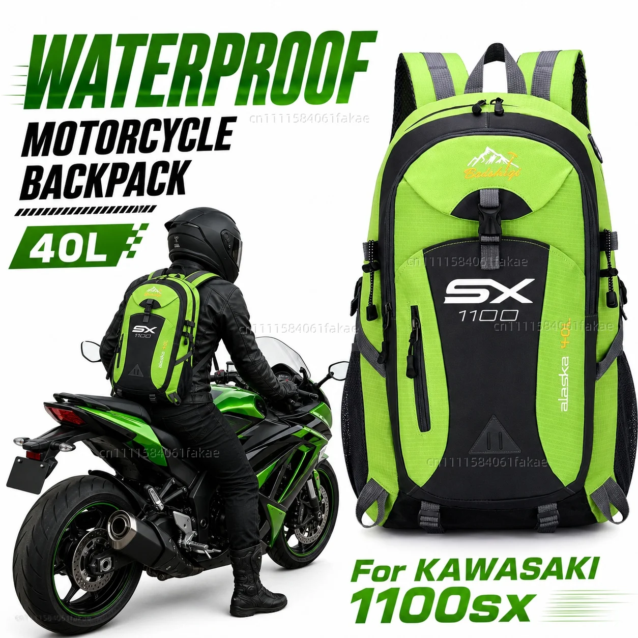 For KAWASAKI 1100sx Ninja 1100 SX SE 2025-2026 Motorcycle Backpack 40L Waterproof Travel Backpack Outdoor Hiking Camping