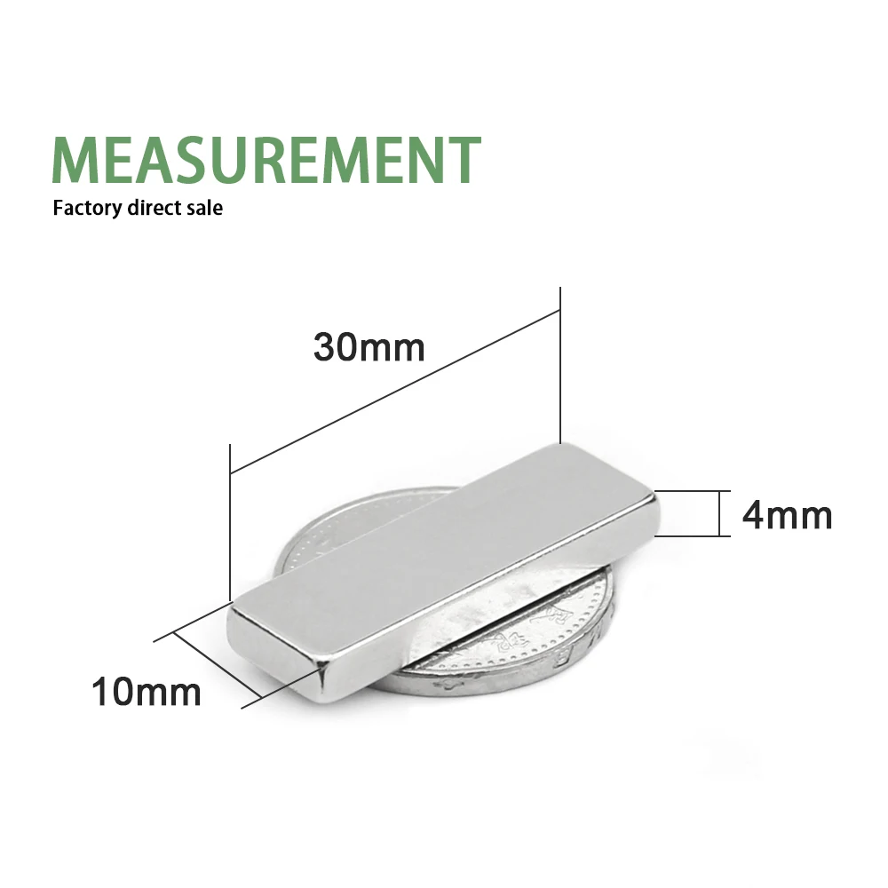 2~100PCS 30x10x4 block Powerful N35 Magnets 30mmX10mm Super Sheet Permanent Magnetic 30x10x4 mm Strong Neodymium Magnet 30*10*4