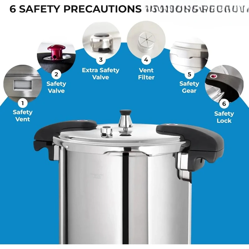 

Canning Pot with Lid for Home, Commercial Use Pressure Cooker 21 Qt Stainless Steel - Large