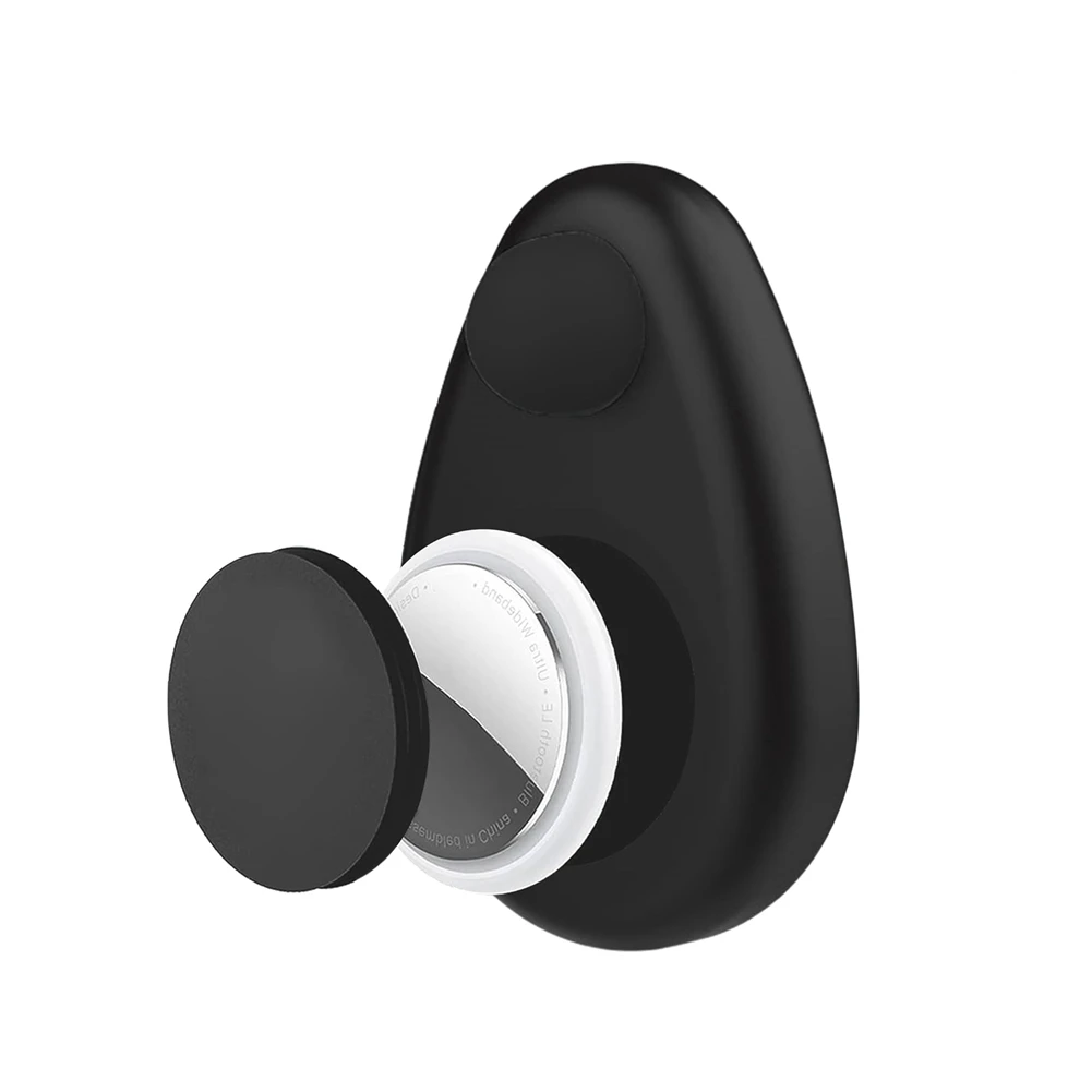 SMIEA Kids ที่วางซิลิโคนกันน้ําสําหรับ Airtag เคส GPS Tracker ที่ซ่อนอยู่พร้อมเข็มกลัดสีดํา