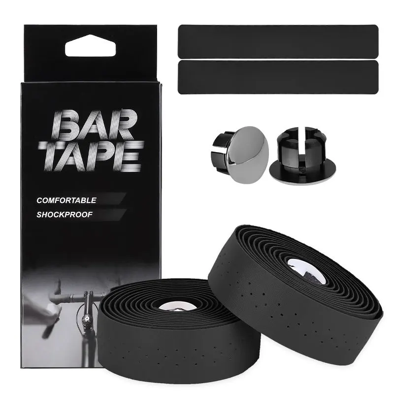 1 SET  Bicycle Handlebar Tape Bicycle Road PU Artificial Leather EVA Textured Punch Strap Cycling Gear 2150x30x3mm Accessories