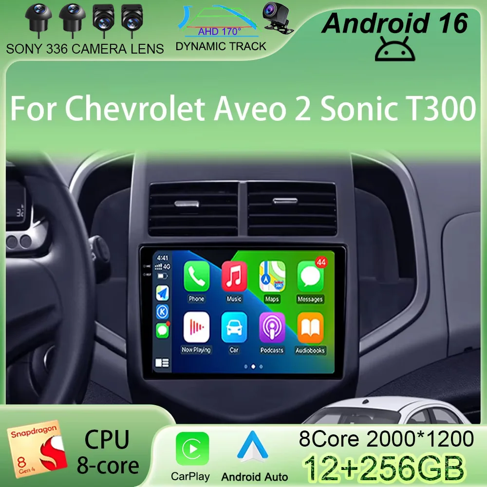 

Автомагнитола Android 16 5G 2din с мультимедийным плеером для Chevrolet Aveo 2 Sonic T300, поддержка CarPlay, навигация GPS