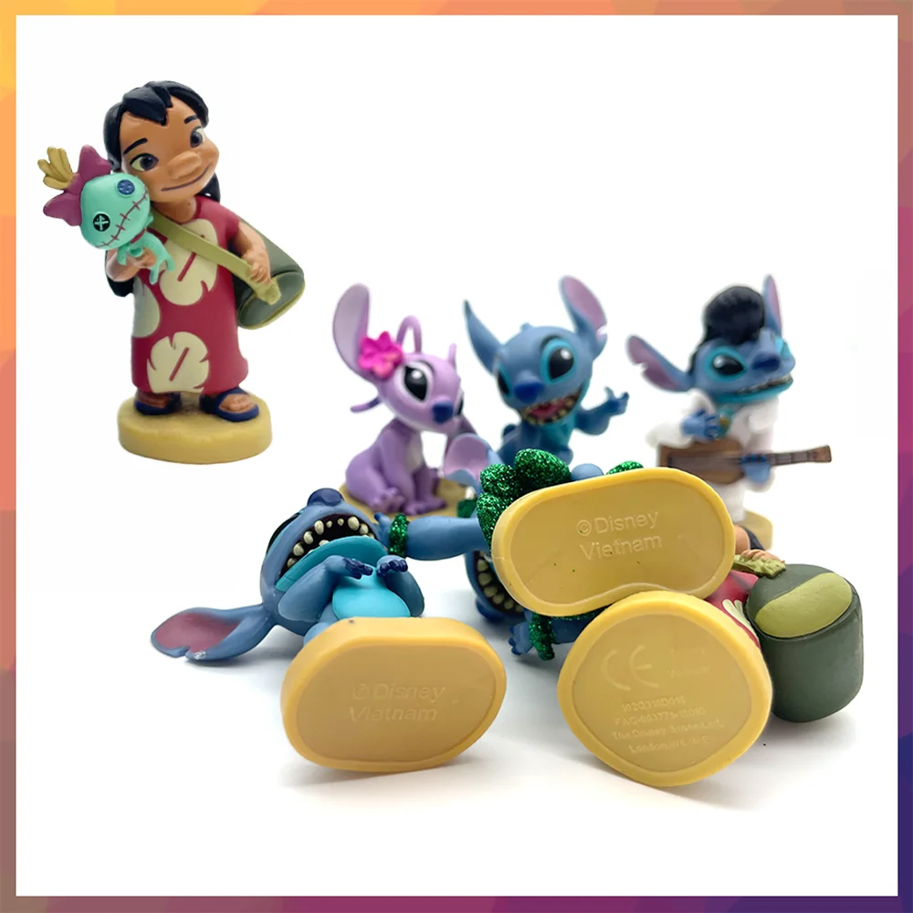

Cartoon Pink Stitch PVC Action Figure - Guitarist Beach Coconut Statue Model Kid's Gift Toy Collectible