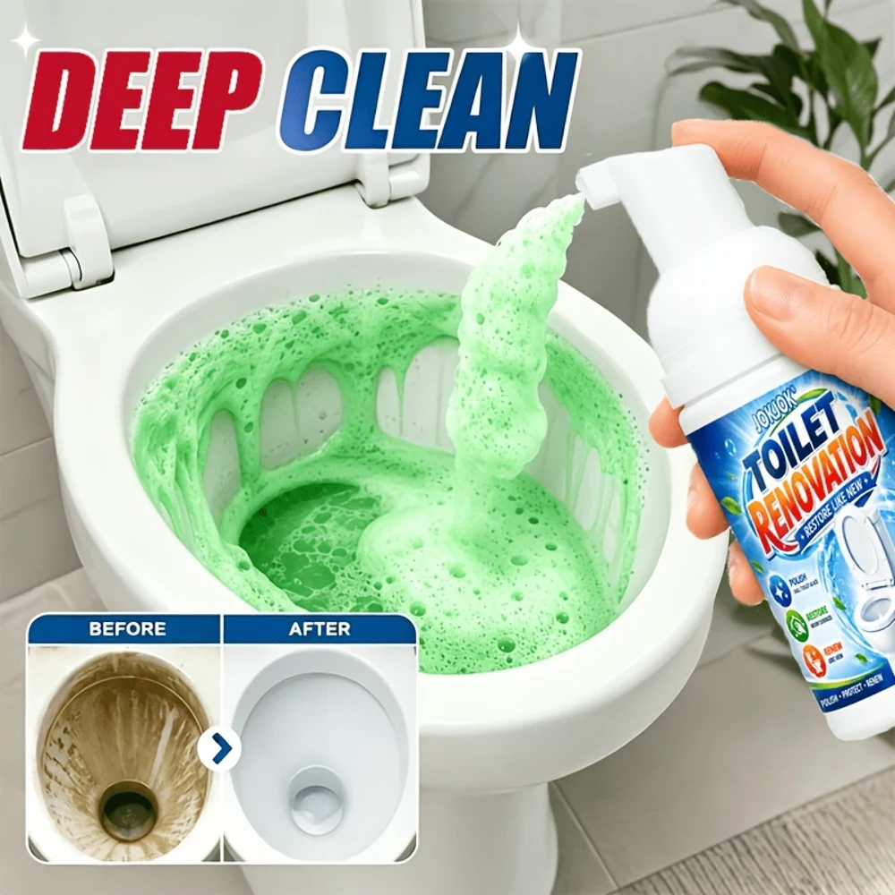Green Foam Toilet Renovation Cleaner Spray, Upgraded Deep Cleaning Formula, Quickly Break Down Urinary Scale And Stubborn Dirt,