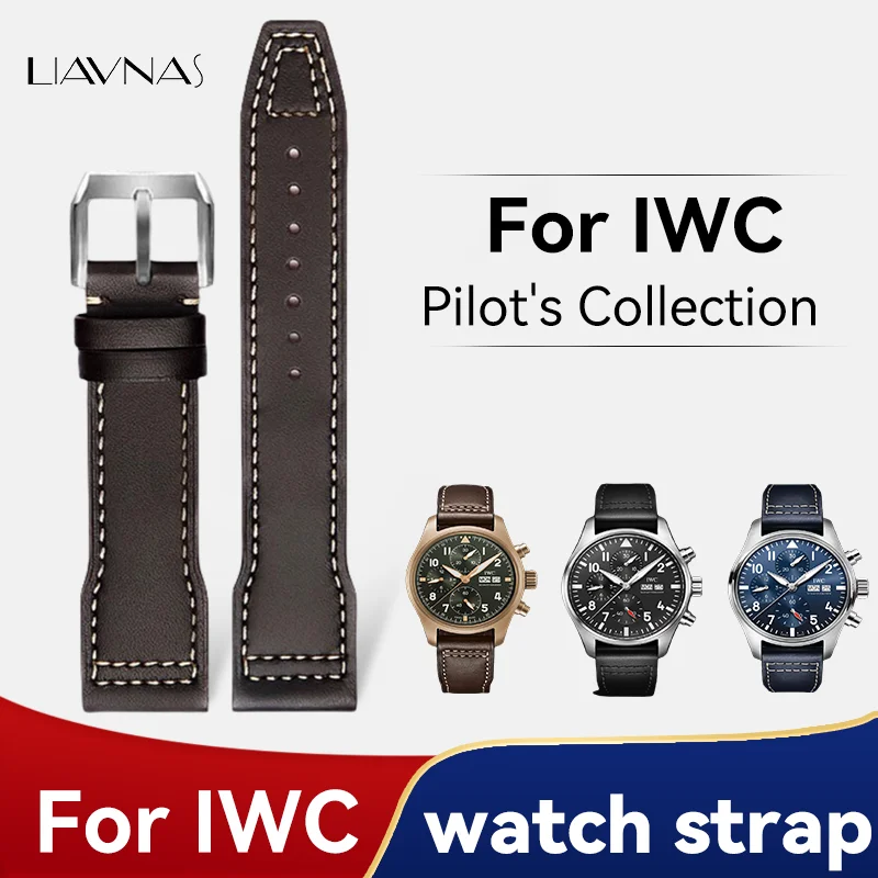 Genuine Leather Watch Strap for IWC Pilot Portuguese Portofino Cowhide Watch band Belt 20mm 22mm Bracelet for Strap