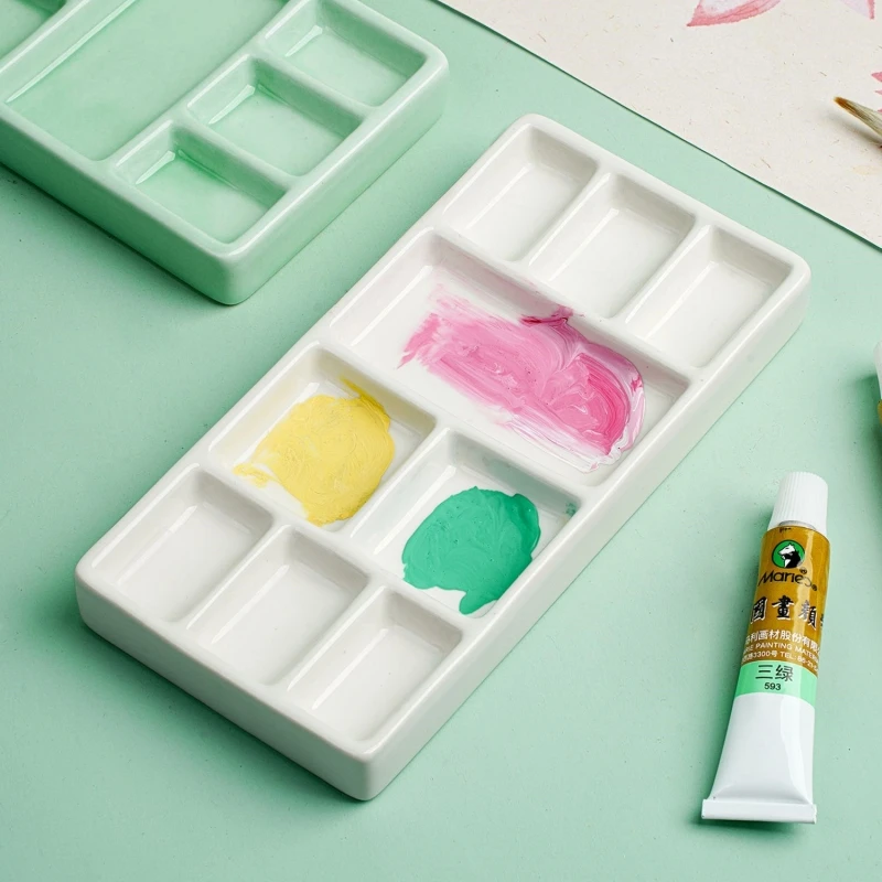 لوحة سيراميك متعددة الأقسام حبر صيني وألوان مائية ولوحات طلاء الزيت والغواش لوحة بورسلين متعددة الأغراض