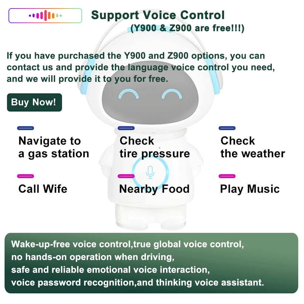 

Android Voice Control Support English for Portuguese Spanish German Japanese Vietnamese French Thai Arabic Indonesian Russian