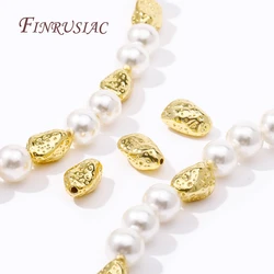 18K Gold Plated Irregular Stone Shape Spacer Beads Bracelet Beads High Quality Jewelry Making DIY Necklace Earrings Accessories