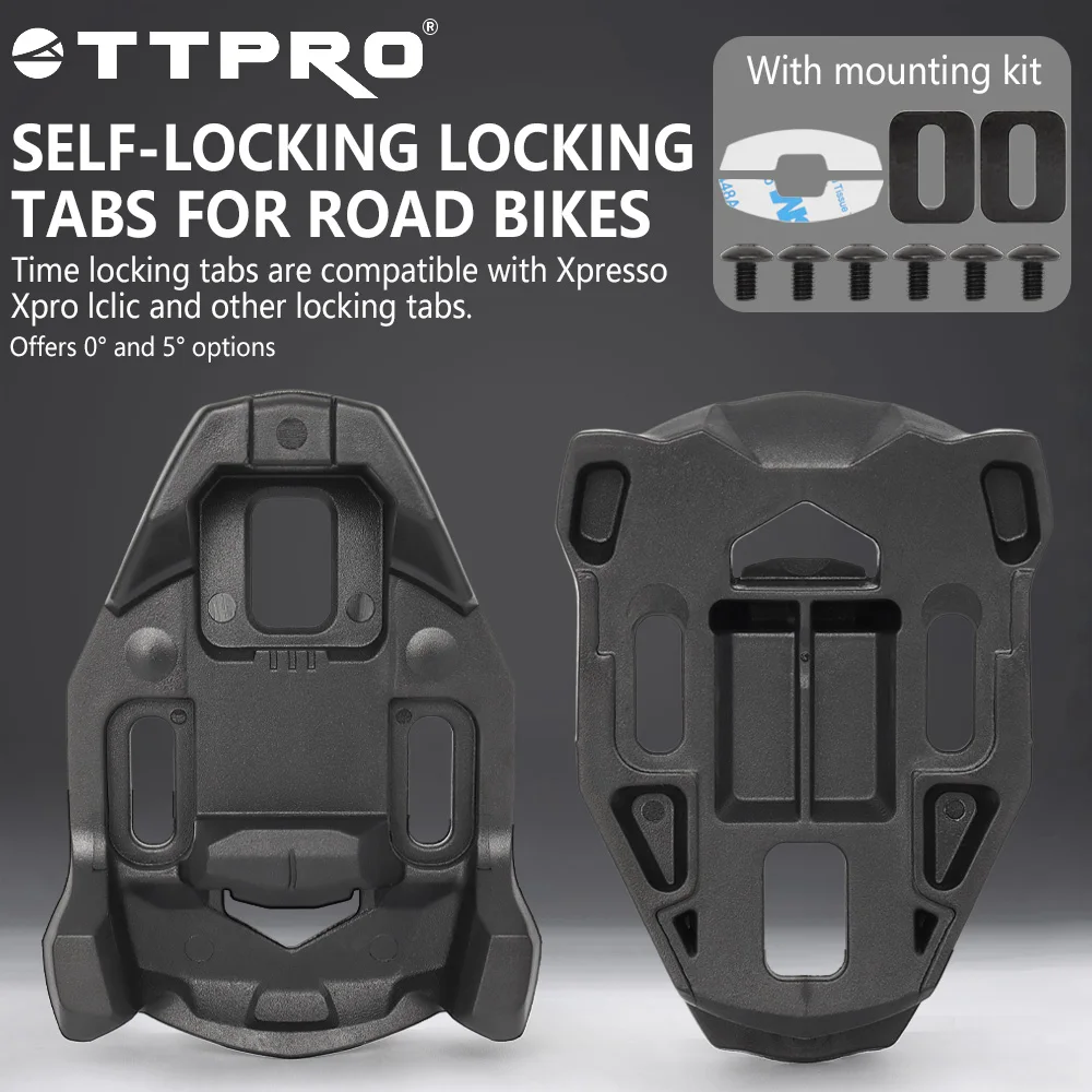 

TTPRO 5/0 Degree Float Cleats Self-locking Bicycle Pedal Road Bike Three-Hole Conversion Splint Cleats for Xpresso/Xpro/lclic