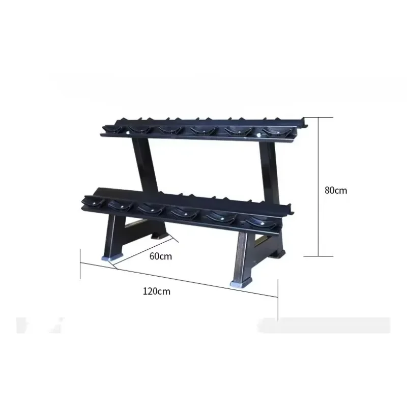 2-Tier Safety Dumbbell Storage Rack Stable Build For Commercial Gym Fitness Equipment