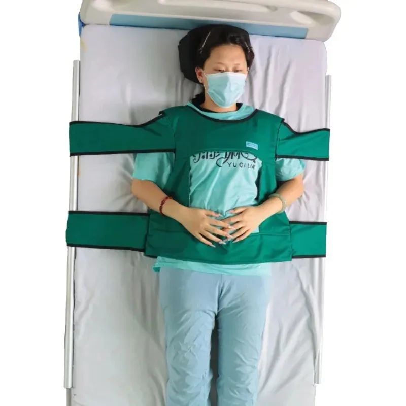Medical Anti Fall Bed Restraint Vest Dementia Paralysis Manic Elderly Patient Adjustable Breathable Washable Shoulder Safety