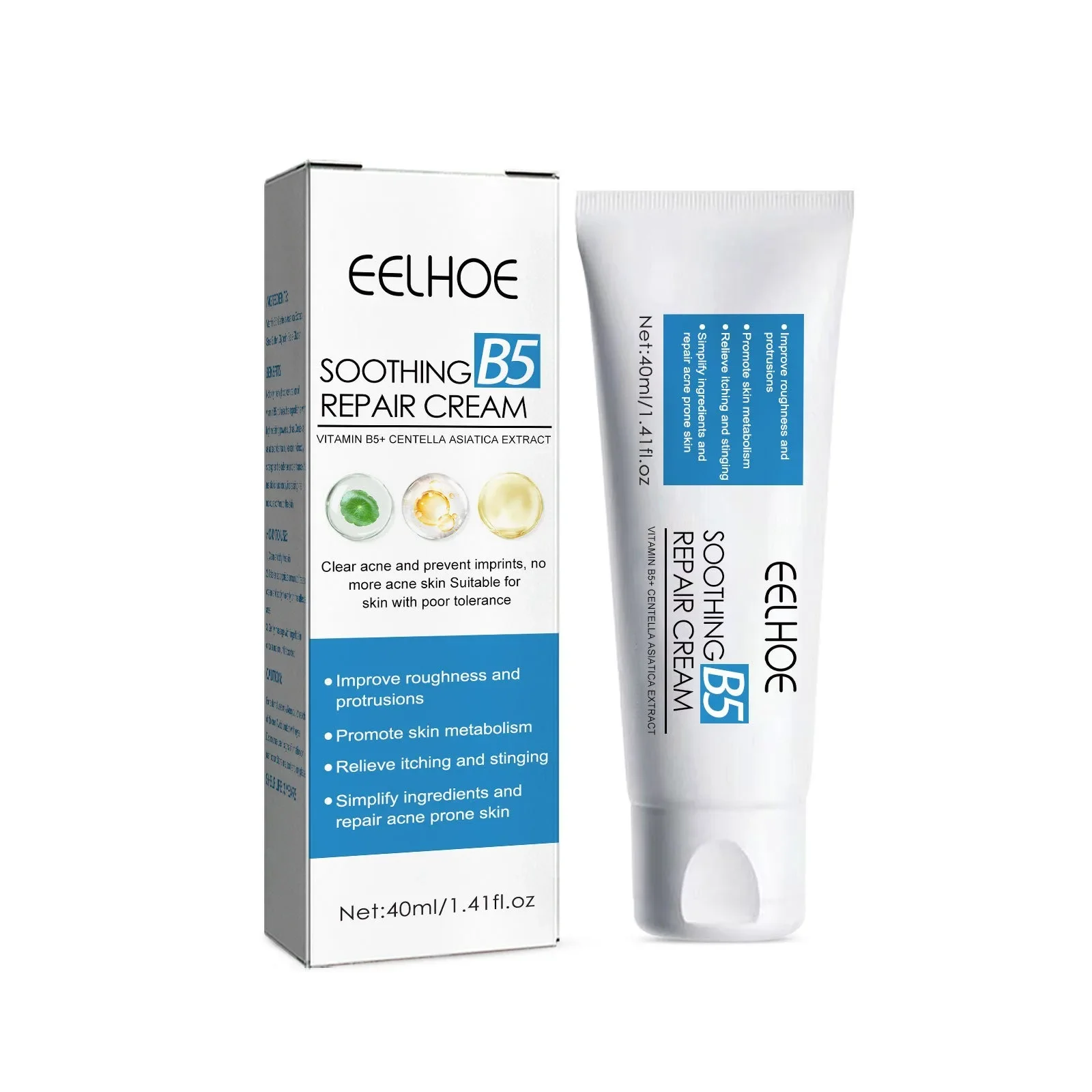 40 ml Cicaplast B5 Reparaturcreme, beruhigende Reparaturcreme, feuchtigkeitsspendend, verbessert Rötungen, feuchtigkeitsspendend, nährt Sonnenschutzcreme, Hautpflege