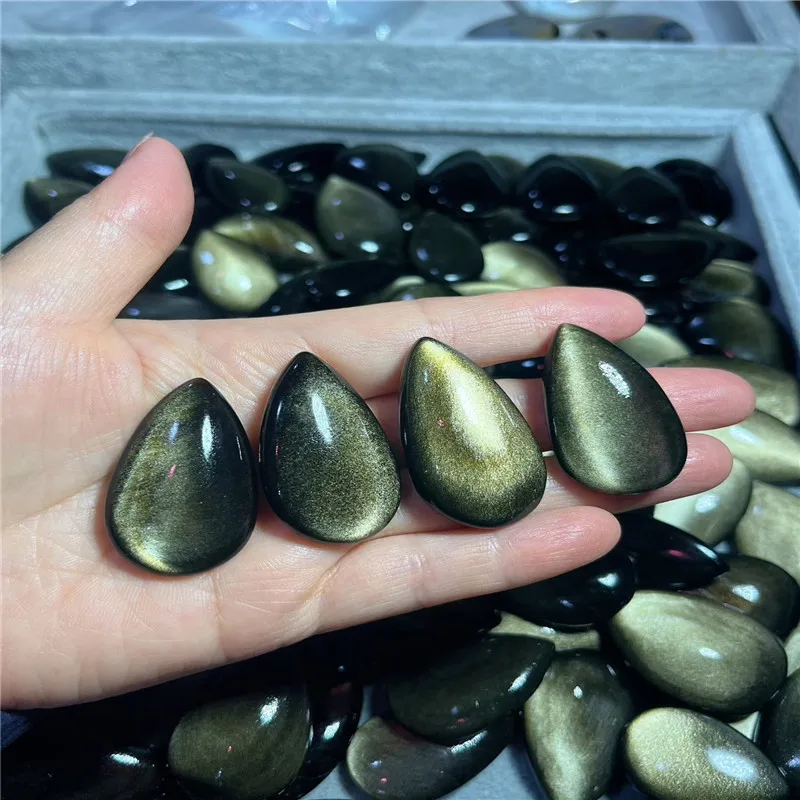 Natural crystal and gold flare stone water drop ornaments for home decoration