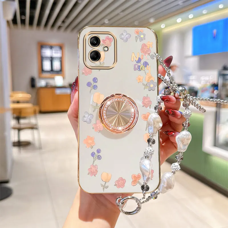 Jewelry Strap Perfect Wreath Plating Phone Holder Case For Samsung Galaxy M13 M23 M14 M42 M31 M30s M33 M51 M52 M53 M54 M55 Cover