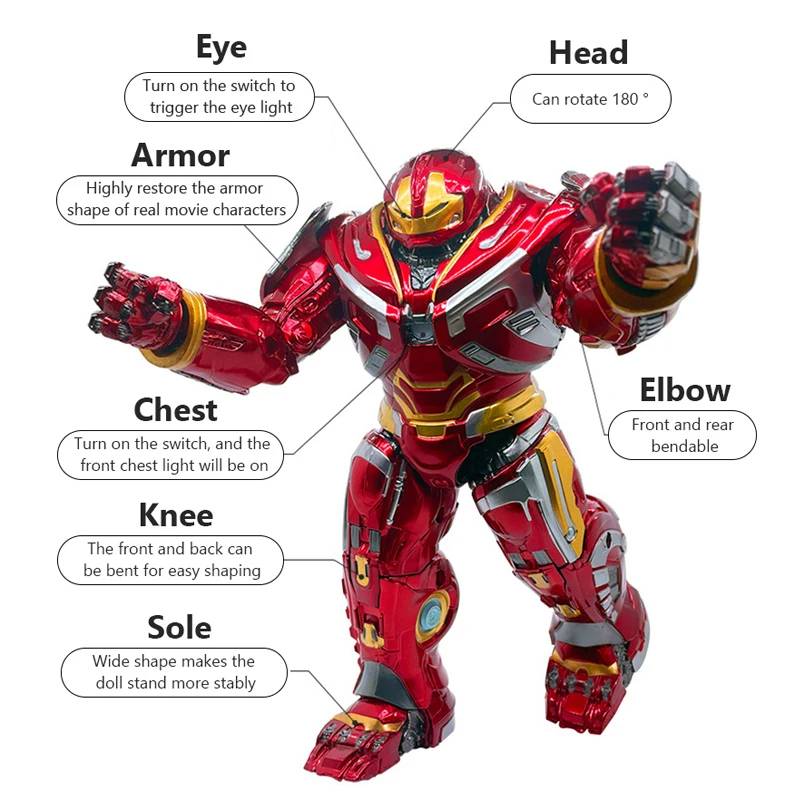 Marvel Avengers Iron Man Hulkbuster PVC Action Figure Collectible 18-20CM Movable Joint Model Kids Toys MK44