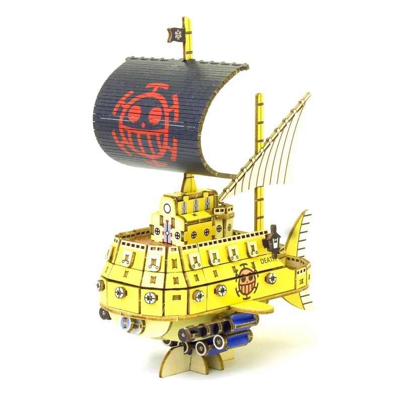 Bandai One Piece Trafalgar Law Submarine Kit Anime Fighter 3d Wooden Puzzle Three-dimensional Puzzle Assembly Model Gift Toy