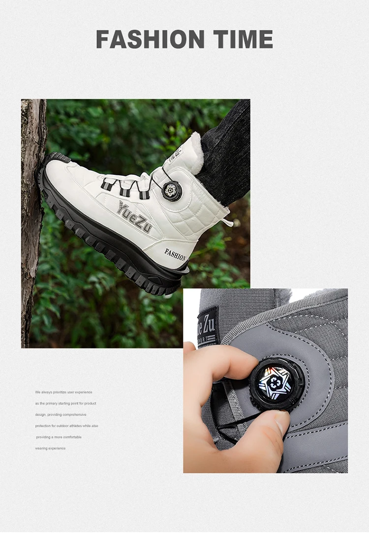 Winter-Outdoor-Arbeitsschuhe mit warmem Fleecefutter, trendige und vielseitige Herrenschuhe, leicht zu tragende, tragbare Herrenstiefel – Detail 3