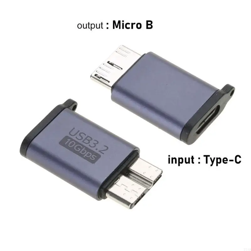 77JD USB C to MicroB Adapter USB Type C Female to MicroB Male Converter 10Gbps
