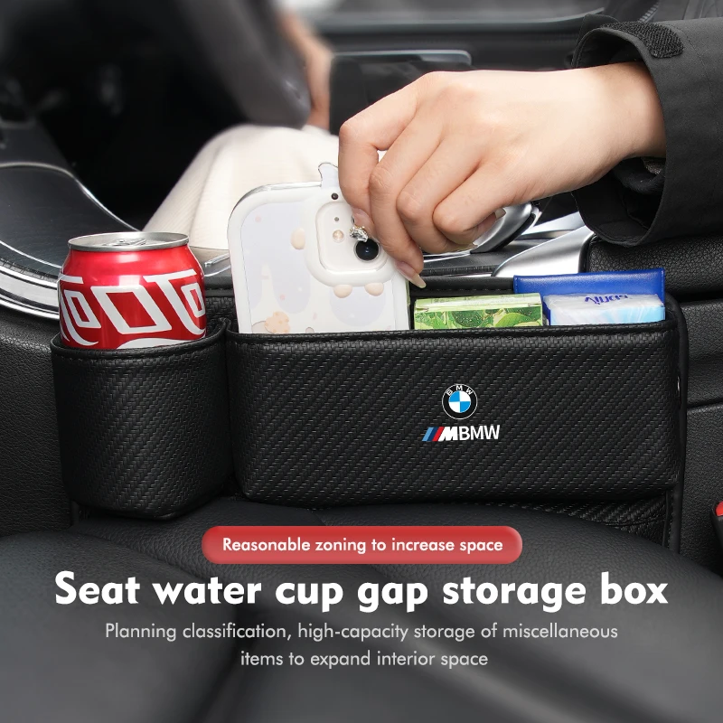 Car Seat Gap Filler Storage Box Water Cup Holder Accessories For BMW G30 G20 M3 M5 E91 E92 E93 E36 E70 X3 X4 X5 X1 E39 F30