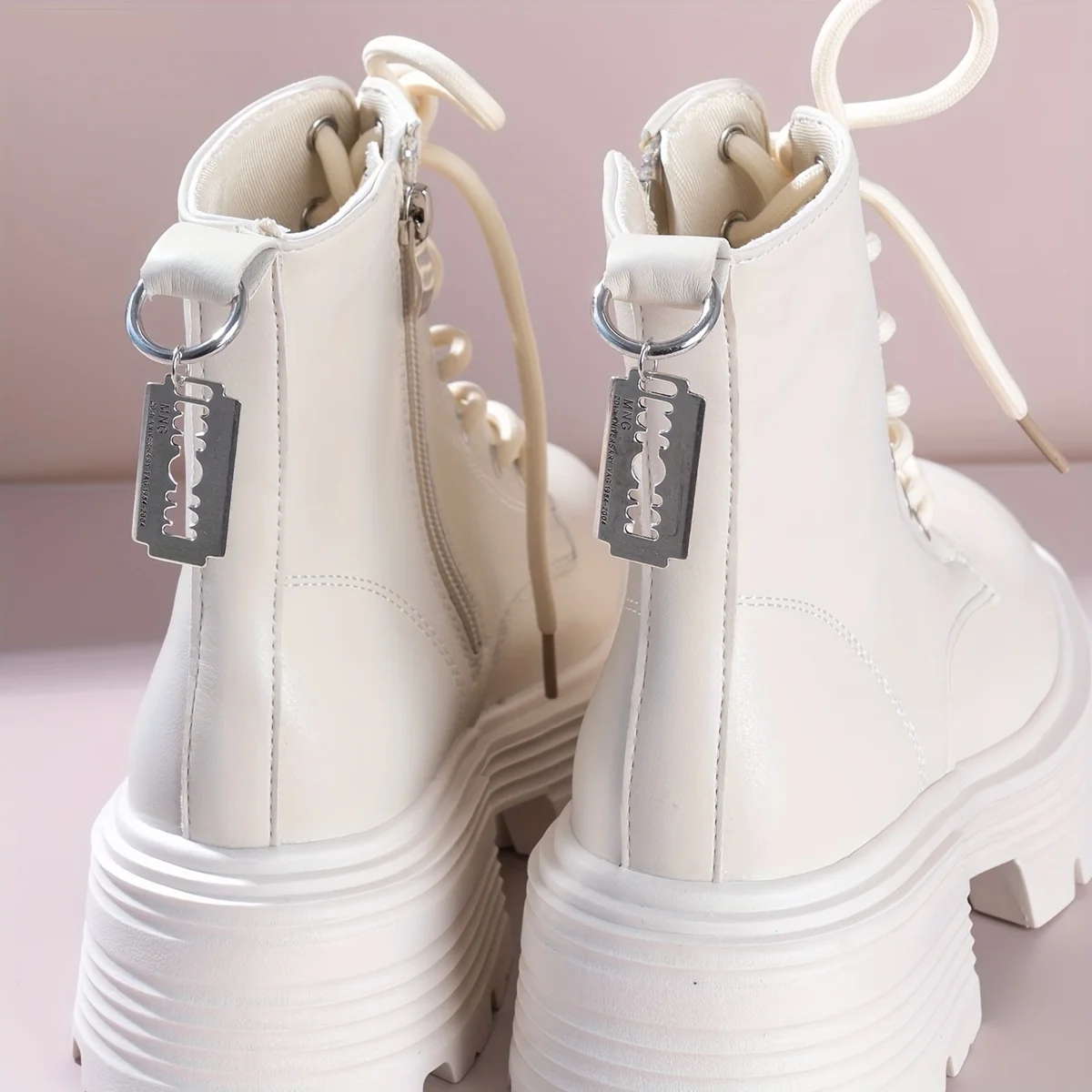 2pcs hip-hop punk retro street imitation blade ring pendant multi-purpose decorations suitable for boots high heels bags