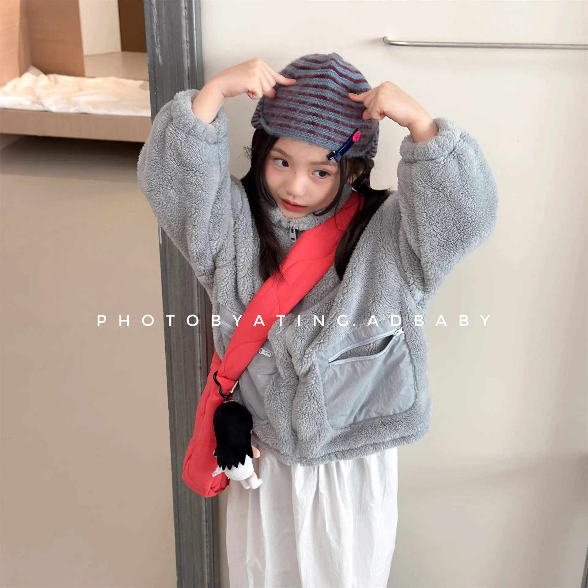 2026 Winter New Children Warm Plush Coat Solid Boys Girls Padded Jacket Kids Fleece Coat Baby Plus Velvet Thick Parka