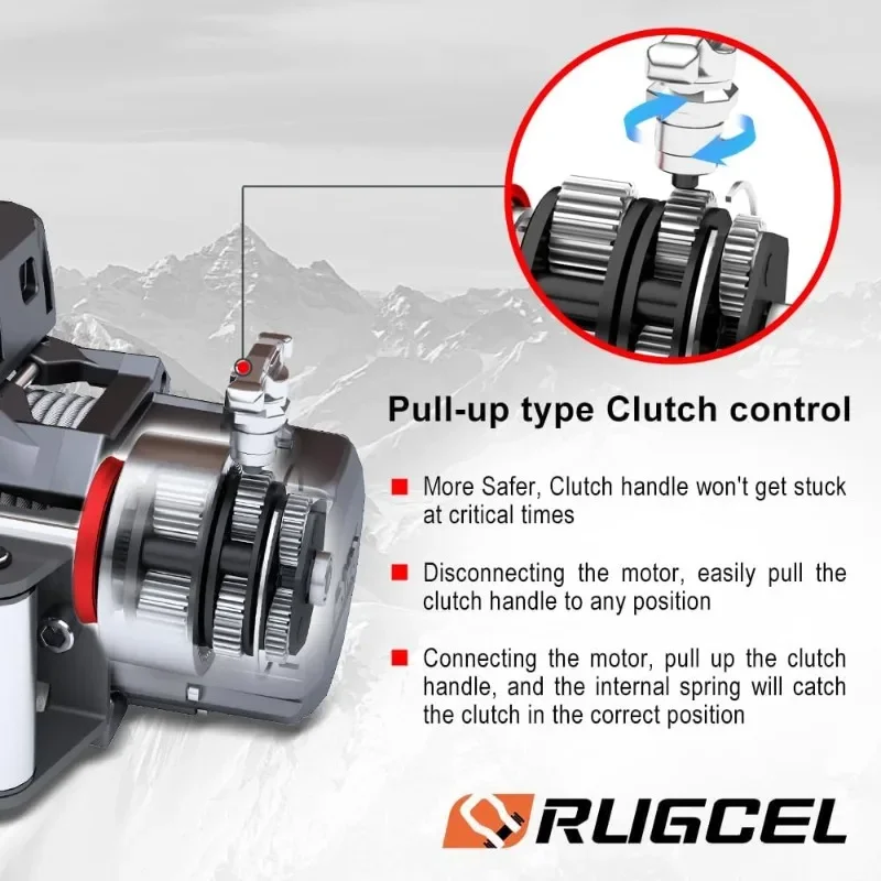 

Waterproof Electric Synthetic Rope Winch 12V with Hawse Fairlead,Black Rope,for Truck SUV,2 in 1 Infrared Remote Control