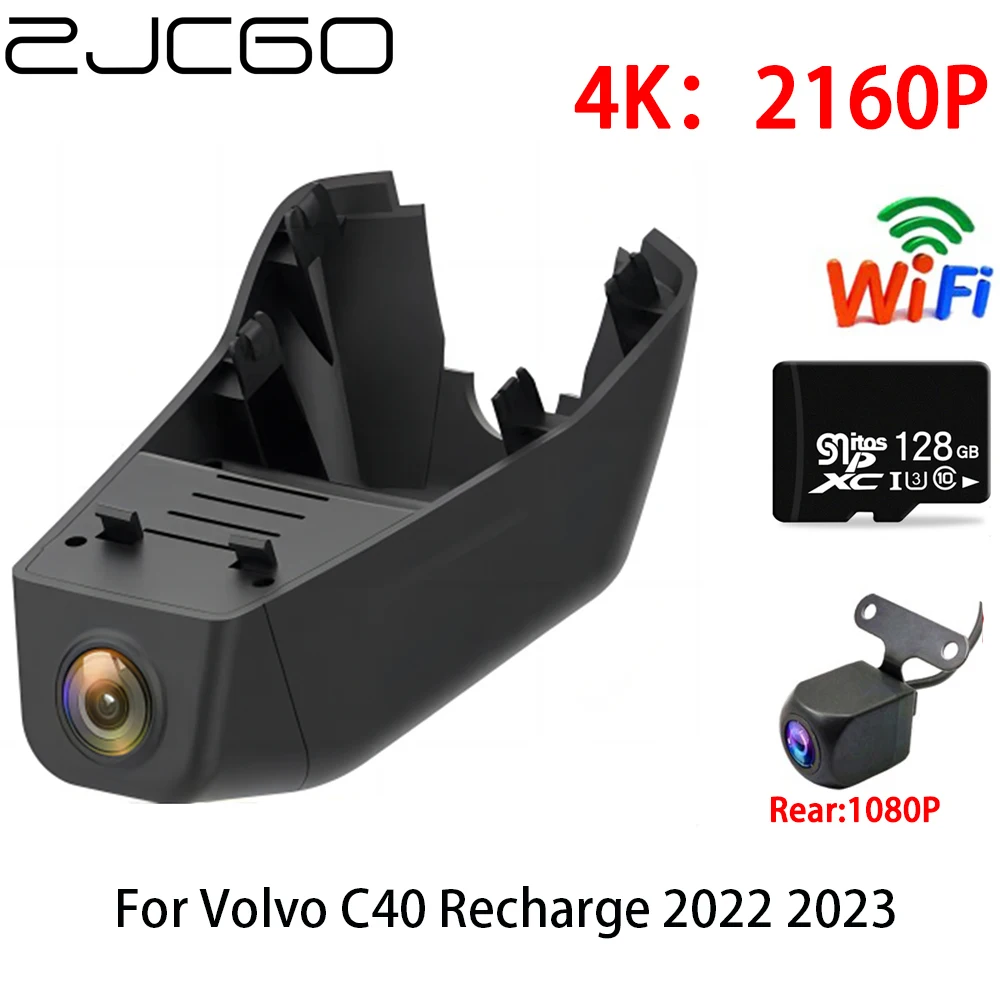 

ZJCGO 2K 4K Car DVR Dash Cam Wifi Front Rear Camera 2 Lens Monitor Parking for Volvo C40 Recharge 2022 2023