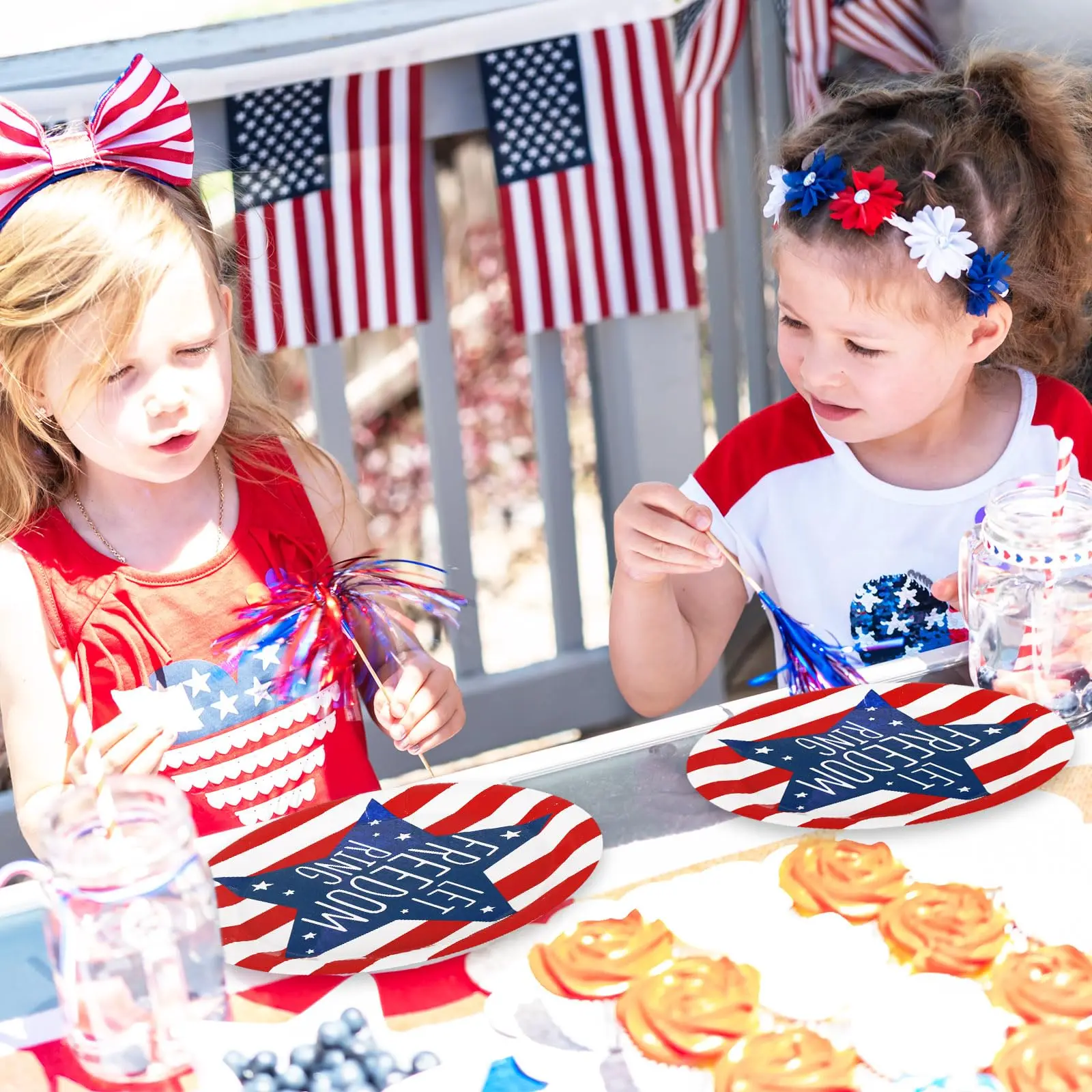 Independence Day Decorations American Flag Themed Party Supplies Red White And Blue For 4th Of July USA Patriotic Party Decors