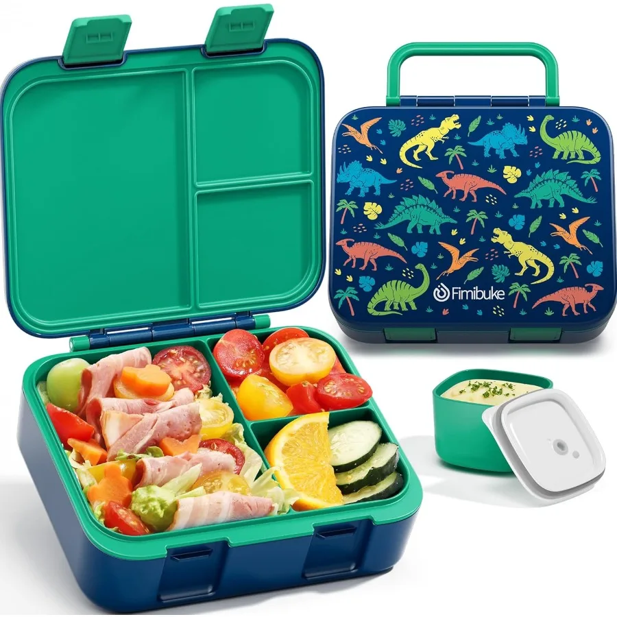 

Leakproof 3compartment bento lunch box for kids aged 312 BPAfree food container with sauce cup dishwasher safe portion control
