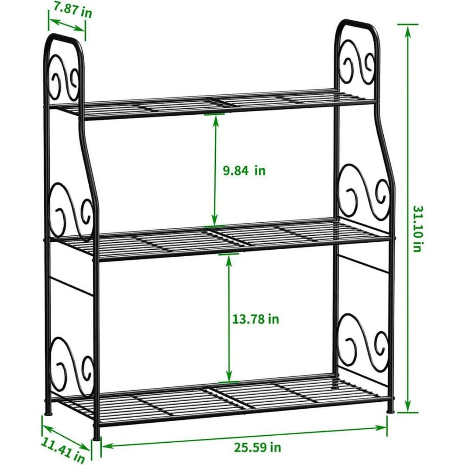 US Indoor Outdoor White Metal Plant Stand Rack Plant Display Shelf Flower Pot Holder for Garden Patio Balcony (3-Tier)