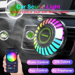 Car Music Rhythm Atmosphere Lamp 24 LED Light RGB Sound Control APP Control Novelty Colorful DJ Sound Pickup Lamp