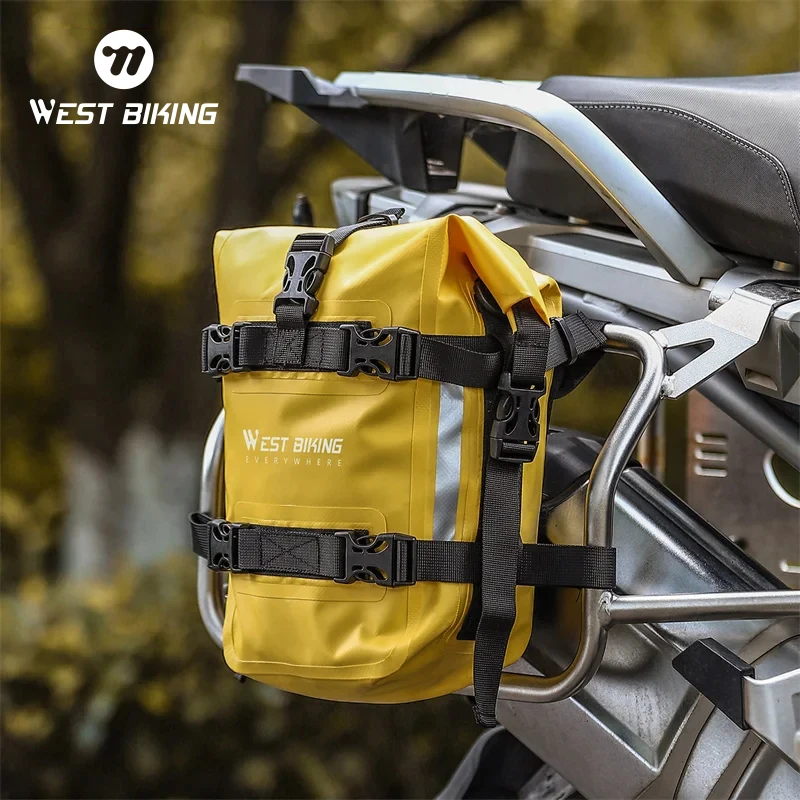 WEST BIKING Motorcycle Bumper Bag 5L-7L Large Capacity IPX7 Waterproof Bicycle Bag Stable Windproof Cycling Bag Hiking Backpack