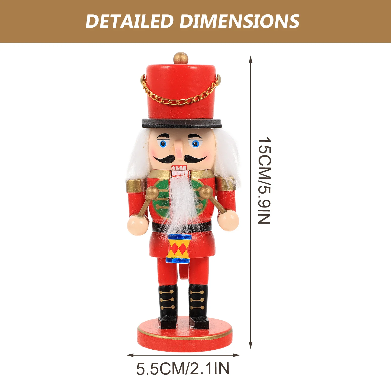 

Christmas Nutcracker Figure Wood Xmas Nutcrackers Craft Festive Tabletop Decor for Living Room Bedroom Window Display