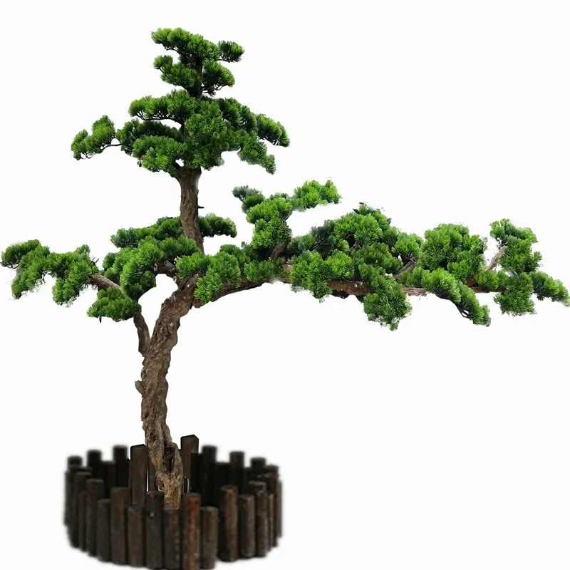 Kunstmatige dennenbomen voor kantoren, gastvrije dennenbomen, nep Podocarpus bomen; decoratief voor winkelcentra en hotels. - afbeelding 2