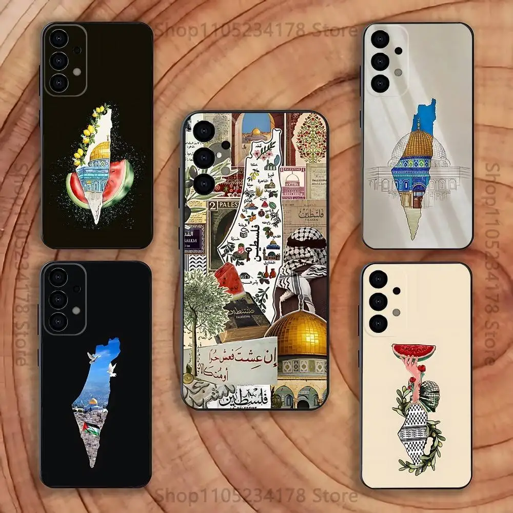 

Keffiyeh P-PalestineS-Flowers Phone Case For Samsung S25,S24,S21,S22,S23,S30,Ultra,S20,Plus,Fe,Lite,5G Black Cover