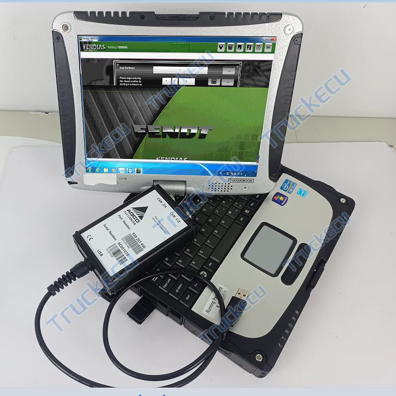 Ready to use for AGCO CANUSB EDT Interface Electronic Diagnostic Tool Heavy Duty Agricultural Diagnosis Scanner+CF19 Laptop