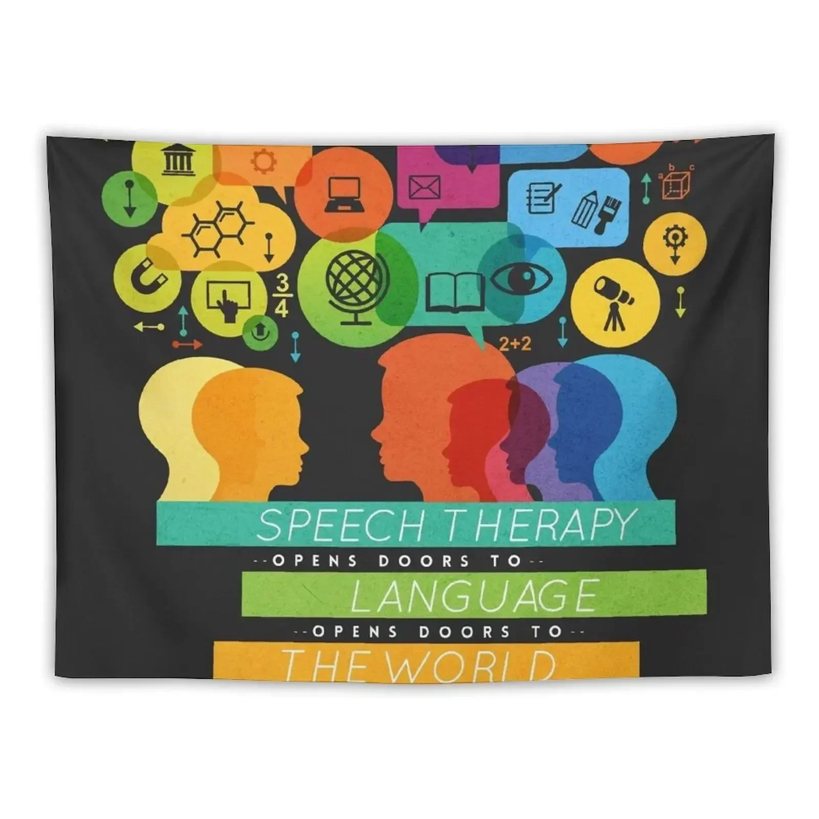 Speech Therapy Opens Doors to the World Tapestry Home Decorations Tapete For The Wall Room Decor Cute Tapestry