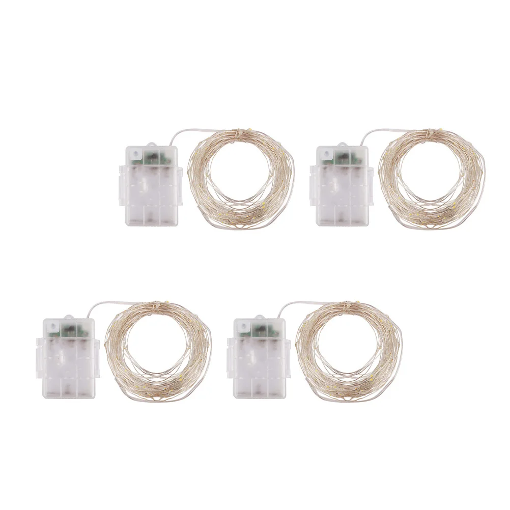 4 قطعة ديكور الإضاءة الملونة LED أضواء الجنية تعمل سلسلة مقاومة للماء لعيد الميلاد مهرجان حديقة غرفة نوم في الهواء الطلق #3