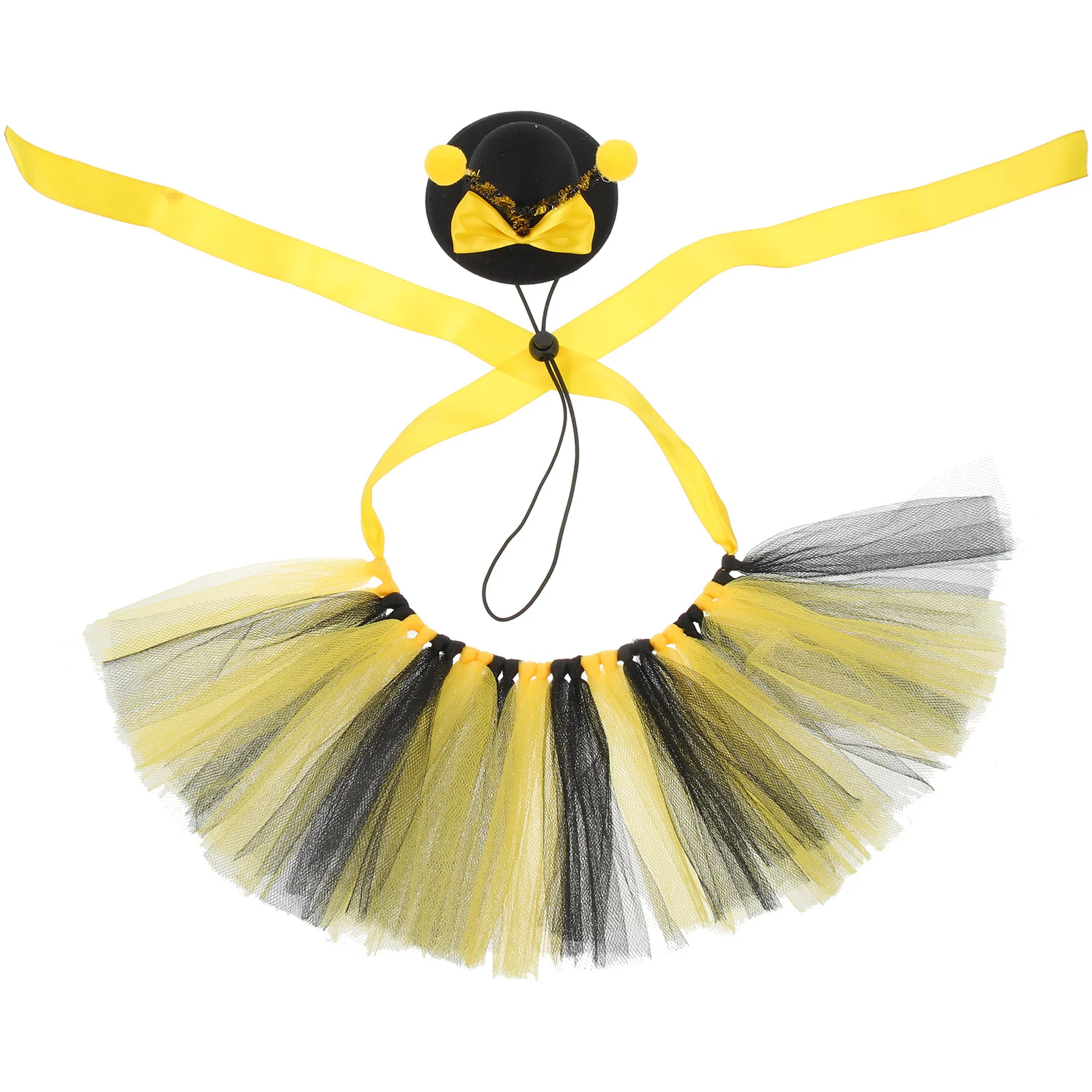 

1Set Pet Clothing Party Dog Costume Bee Skirt Hat Kit Comfortable Breathable Dog Outfit for Small Dogs Pet Cosplay Clothing