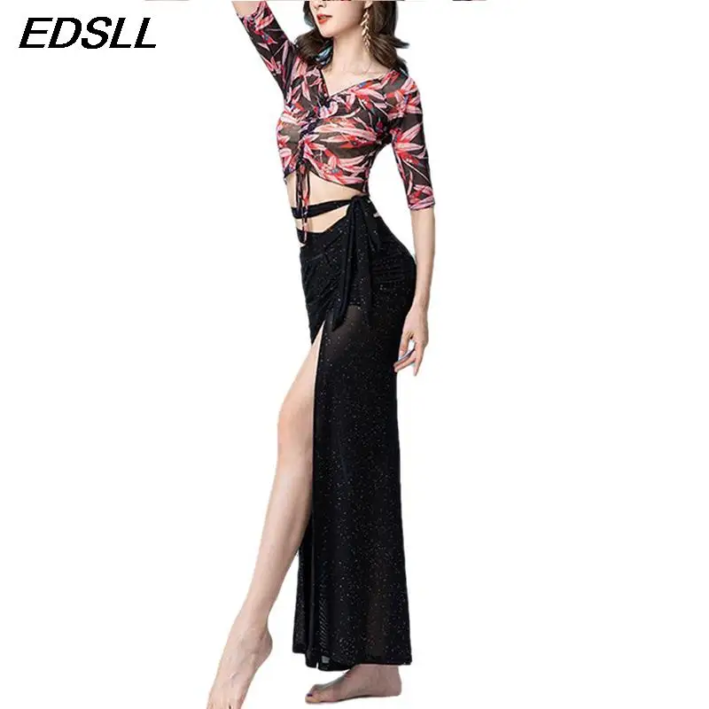 

Belly Dance Costume Set Female Elegant Skirt Goddess Oriental Dance Training Suit For Women Bellydancing Performance Clothing