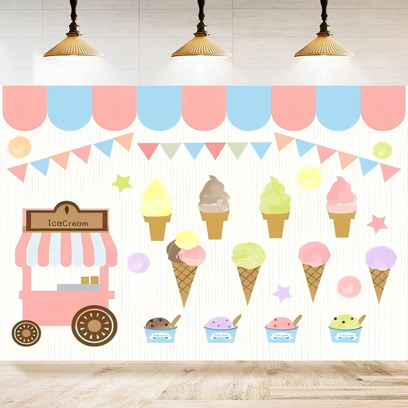 Candy Shop Photography Backdrop Girls Pink Candyland Sweet Lollipop Birthday Party Decorations Ice Cream Background Banner